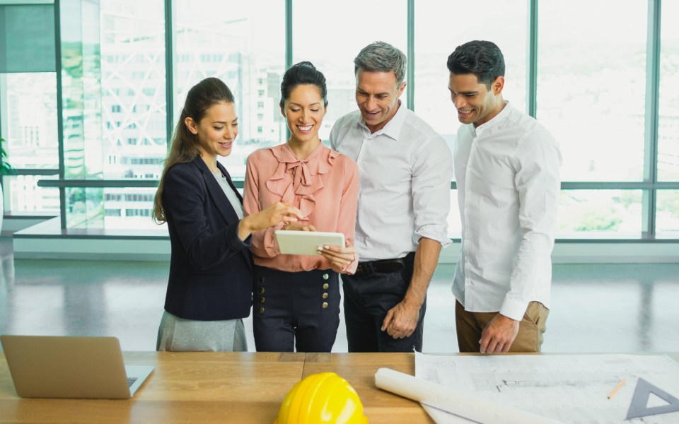 Professionals collaborating